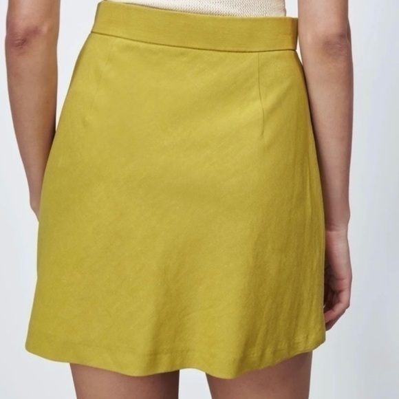 Zara GREEN LINEN BLEND MINI SKIRT Size Large NWOT - Picture 5 of 6